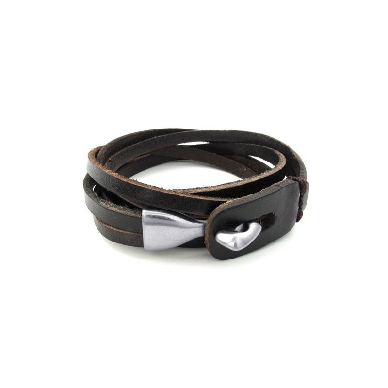 Elegante Vorm, Delicate Kleuren, Hoogwaardige Titanium Leren Armband