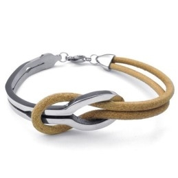 Elegante Vorm, Delicate Kleuren, Uitstekende Kwaliteit Titanium Leren Armband