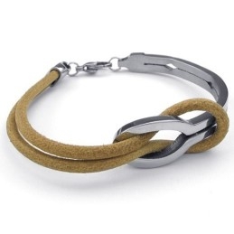 Elegante Vorm, Delicate Kleuren, Uitstekende Kwaliteit Titanium Leren Armband