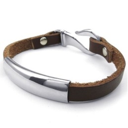 Vakkundige Vervaardiging Delicate Kleuren Betrouwbare Kwaliteit Titanium Leren Armband