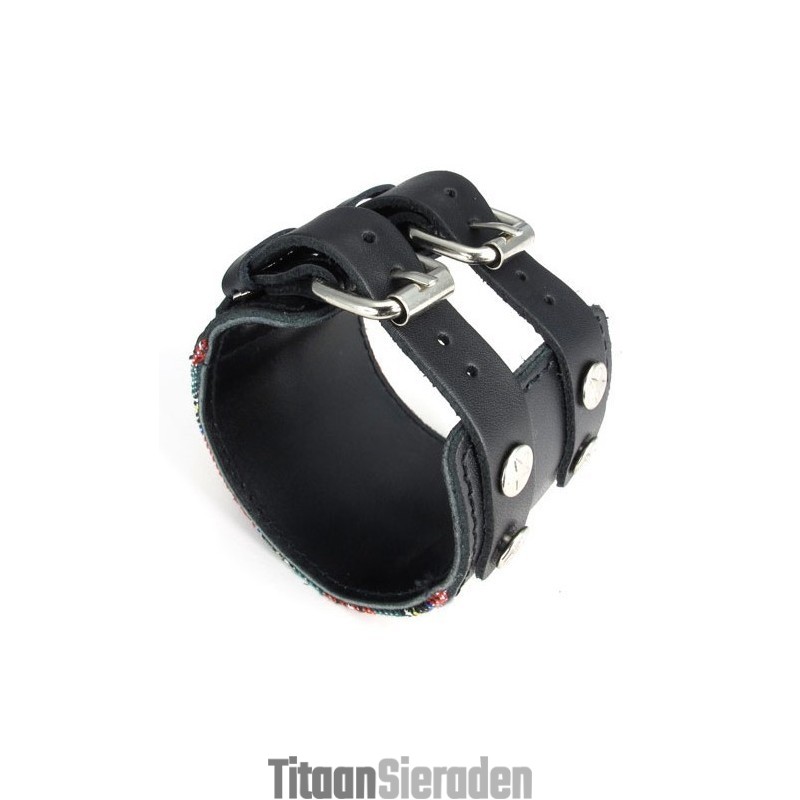 Prachtig Ontwerp, Kleurrijke, Uitstekende Kwaliteit Titanium Leren Armband