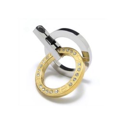 Gouden En Zilveren Hangerketting Met Ringen Van Puur Titanium