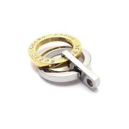 Gouden En Zilveren Hangerketting Met Ringen Van Puur Titanium