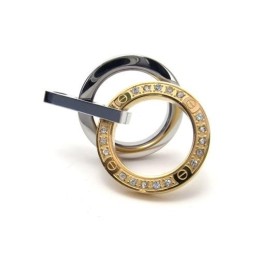 Gouden En Zilveren Hangerketting Met Ringen Van Puur Titanium