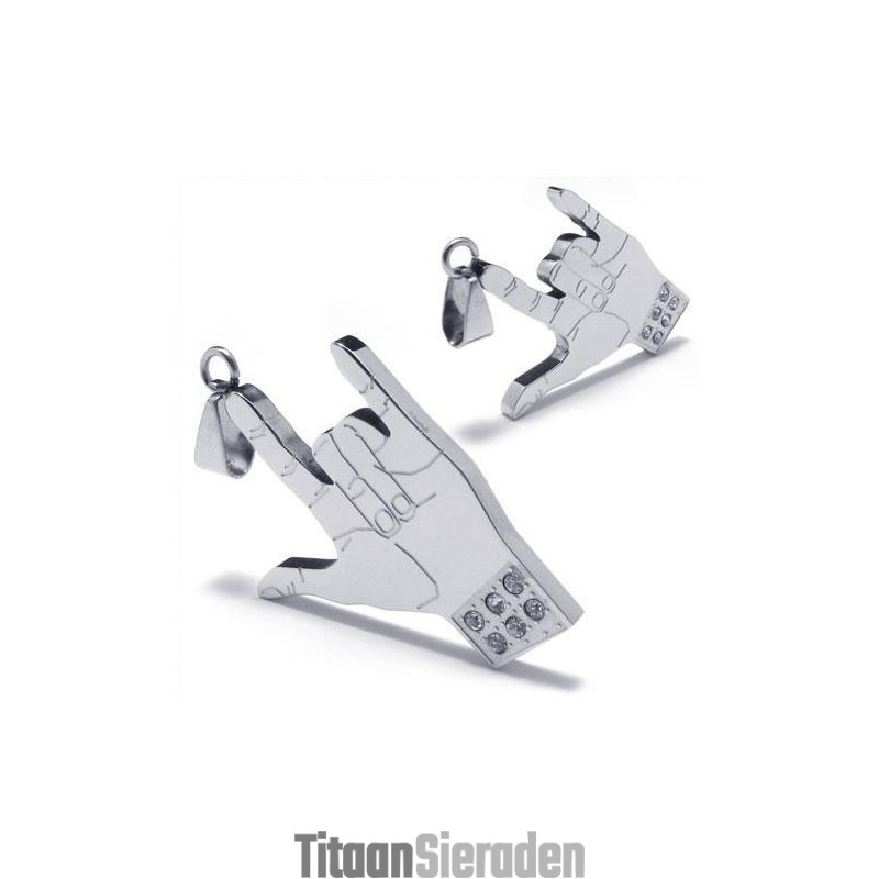 Heren Zilveren Hanger Ketting Van Puur Titanium (Nieuw)