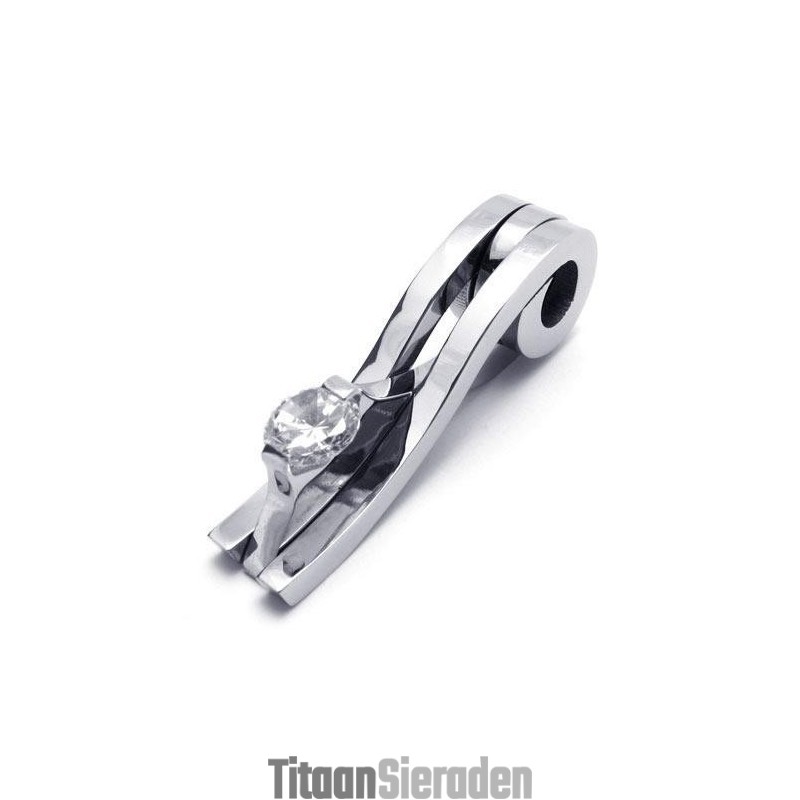 Heren Zilveren Hanger Ketting Van Puur Titanium (Nieuw) Heren Zilveren Hanger Ketting Van Puur Titanium (Nieuw)