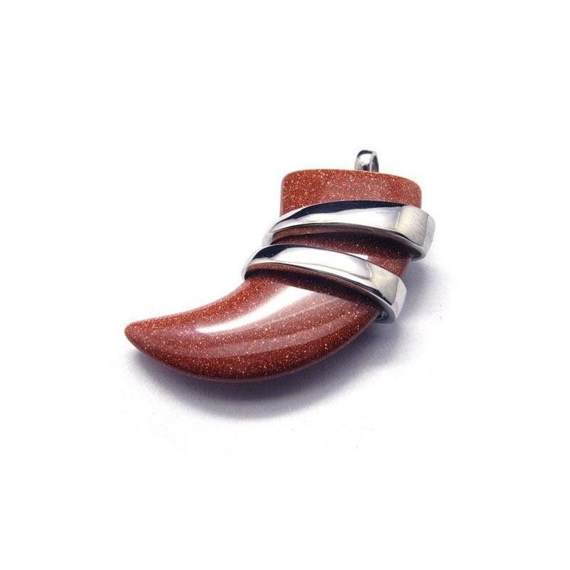 Herenketting Met Vermiljoenkleurige Speerhanger Van Puur Titanium
