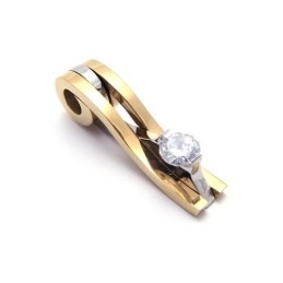 Heren Gouden Hanger Ketting Van Puur Titanium (Nieuw)