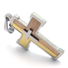 Modern Ontwerp Met Briljante Kleuren Die Warme Lof Oogst Van Klanten. Titanium Kruishanger.