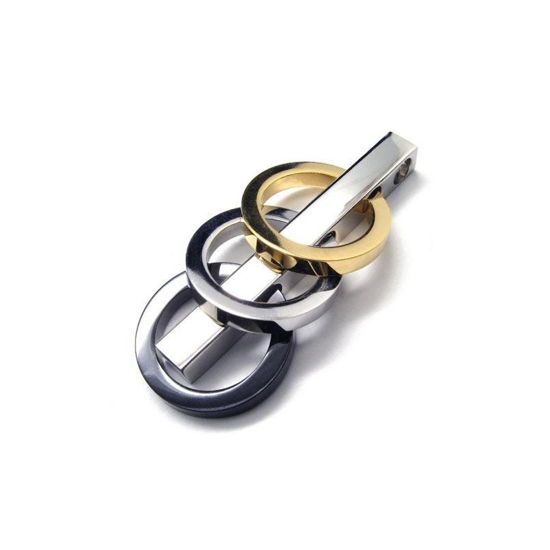 Herenketting Met Drie Ringen Van Puur Titanium @
